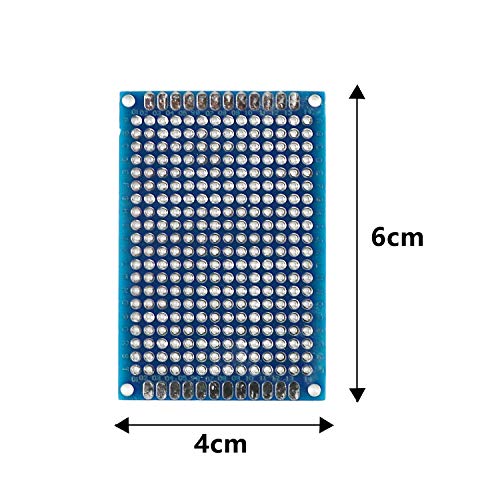 20 Pcs(4x6cm) Double Sided PCB Board Prototype Kit Soldering 4 Colour Universal Printed Circuit Board for DIY Soldering and Electronic Project - size: 20 Pcs(4x6cm)