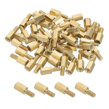 PATIKIL 50 Pcs Male to Female Thread Spacer Screws M3 x 7mm + 6mm Brass Hex Standoff PCB Motherboard Spacer Screw Nut for Drone Quadcopter Computer Electronic Projects Circuit Board - size: M3 x 7mm + 6mm