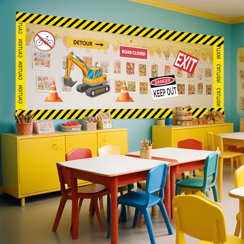 Containlol 118ft Bulletin Board Border Classroom Border, Construction Style - style: Construction Style