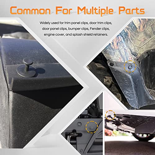 OTUAYAUTO 102PCS Universal Bumper Retainer Clips Push Type Fasteners - size: Universal (102 pieces)
