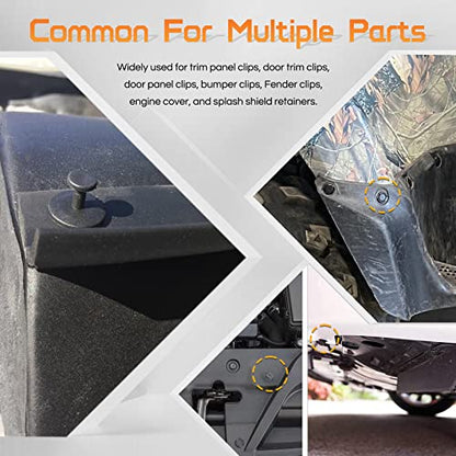 OTUAYAUTO 102PCS Universal Bumper Retainer Clips Push Type Fasteners - size: Universal (102 pieces)