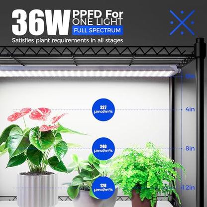 Barrina CX3Z Indoor Greenhouse with Grow Light 4-Tier 108W 35.4x13.8x70.9IN - color: 5000K-CX3Z, size: 35.4x13.8x70.9IN w/ Tent