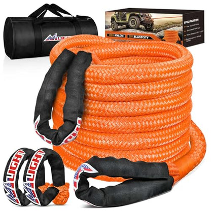 Nilight Kinetic Recovery Rope Kit with Soft Shackle Towing Strap - color: 1in x 20ft Rope + 2Pcs Soft Shackle