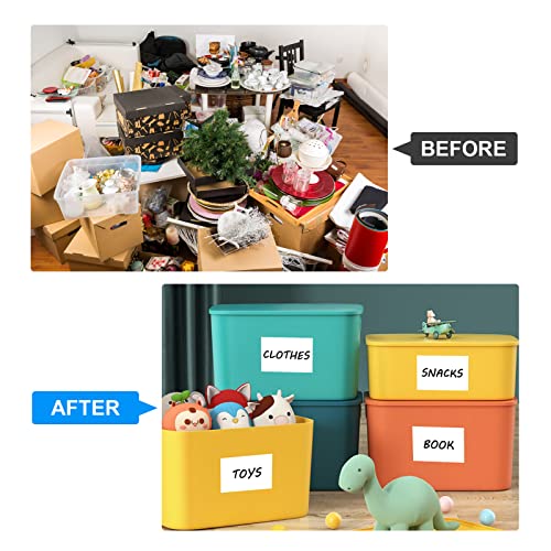 MaxGear 4x6 inch Removable Labels 100 Pcs, Water/Oil/Tear Resistants No Residue for Home Packing Box and Storage Bins, Matte White Paper Sheets, Permanent Strong Adhesive, Dries Quickly