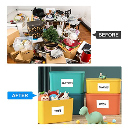 MaxGear 4x6 inch Removable Labels 100 Pcs, Water/Oil/Tear Resistants No Residue for Home Packing Box and Storage Bins, Matte White Paper Sheets, Permanent Strong Adhesive, Dries Quickly