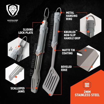 Dalstrong BBQ Spatula & Locking Tongs Set - 18" Spatula & 16" Tongs - size: 2pc Spatula Tongs