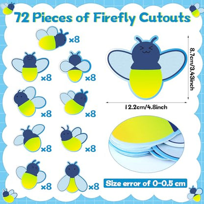 Kolldenn 72 Pcs Firefly Cutouts for Bulletin Board Firefly Sticker Paper - style: Firefly