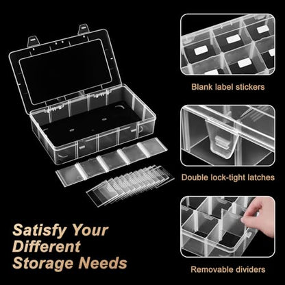 Mauproy 15 Grids Large Plastic Organizer Box with Adjustable Dividers - style: Large 15 Grids