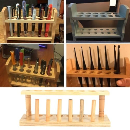 Wooden Test Tube Rack 6/8/10 Hole - Laboratory Tube Holder for Experiments, Durable Wood Stand with Alkali Resistance(6 Hole) - size: 6 Hole
