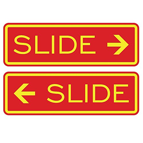Classic Slide Door Sign - Red/Yellow - Small (1 Pack) - color: Red / Yellow, size: 4" x 1.25" - Small (1 Pack)