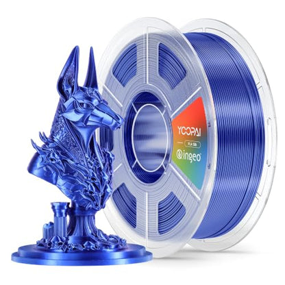 YOOPAI Blue Silk PLA Filament 1.75mm, Luxury Chrome-Like Mirror Shine, Premium Silk Smooth Finish, Reliable Consistent Printing 3D Printer Filament, 1kg Spool(2.2lbs) - color: B-silkpla-1kg-b-blue