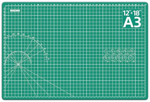 DIYSELF 12in×18in Cutting Mat for Sewing, A3 Cutting Mat, Paper Craft Tools - color: Green, size: 18"L x 12"W