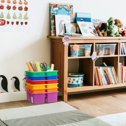 Threehoney 12 Pack Classroom Caddy 3 Compartment with Handle, Multicolor - color: Multicolor