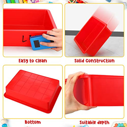 Hoteam 10 Pack Flat Bins Paper Trays,Red,13.78 X 9.84 X 3.15 Inch - color: Red, size: 13.78 x 9.84 x 3.15 Inch
