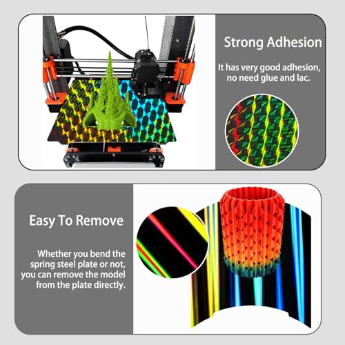 H1H Build Plate for Prusa I3 MK2 MK2.5S MK52 MK3 MK3S MK3S+ MK4, Double Sided Light Beam+Phantom H1H Spring Steel Sheet Plate 241x253.8mm for Prusa 3D Printers. - style: Prusa Series Holographic Plate(H1H)