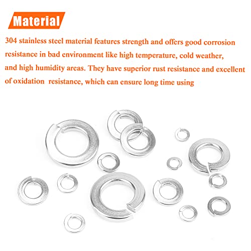 HELIFOUNER 10 Pieces 5/8" Stainless Steel Split Lock Washers, 304 Stainless Steel 18-8 Spring Lock Washers for Screws Bolts - size: 5/8" (10 PCS)