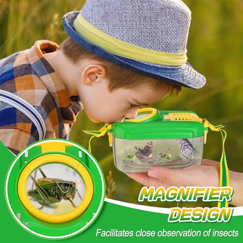 2 Sets Bug Catcher for Kids, Bug Catching Kit Gifts with Butterfly Net Toys - color: Green