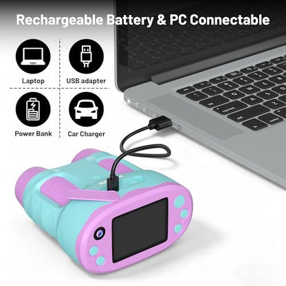 1000X Handheld Microscope for Kids 2.0" Screen 32GB Card Included - color: Purple