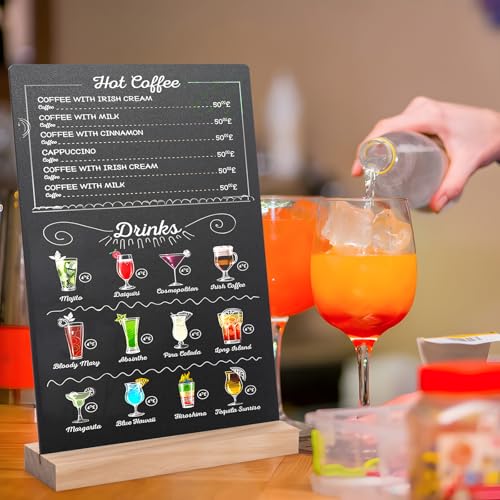 ONUPGO 8 x12 Inch Tabletop Chalkboard Sign with Base Stand, Menu Chalk Board Sign Store Food Signs, Message Boards for Party, Wedding, Tables Decoration, Bar and Restaurant - color: 1 Pack