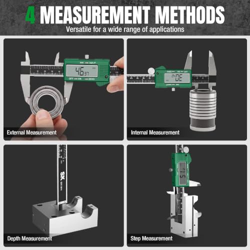 SK 6'' Digital Calipers, Vernier Caliper Measuring Tool, ±0.001" Accuracy