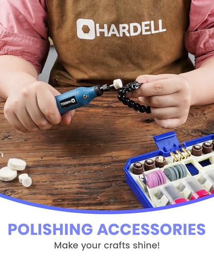 HARDELL 287Pcs Rotary Accessory Kit w/ 1/8" Shanks, for Cutting & Polishing