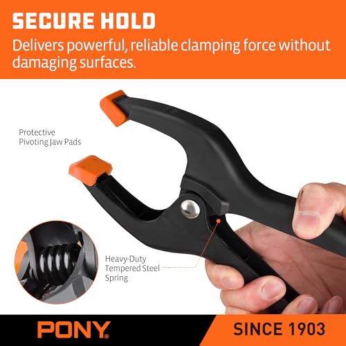 PONY 10-Piece Spring Clamp Set, 6-5/16" Nylon Spring Clamps - size: Single Size Set (6-5/16")