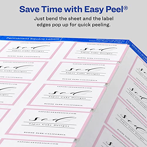 Avery Printable Blank Square Labels, 2" x 2", Matte White, 120 Customizable Labels (22816) - color: Matte White, size: 2" x 2", style: 120 Labels