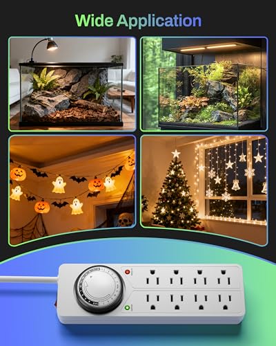 BN-LINK 8 Outlet Surge Protector with Mechanical Timer, 4FT Cord, 1875W/10A