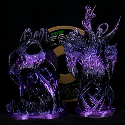 PLA Filament 1.75mm, 3D Printer Filament Silk Black Purple Color Changing, Silk PLA Filament, 3D Printing Filament 1.75 +/-0.02mm, 1kg - color: Black Purple