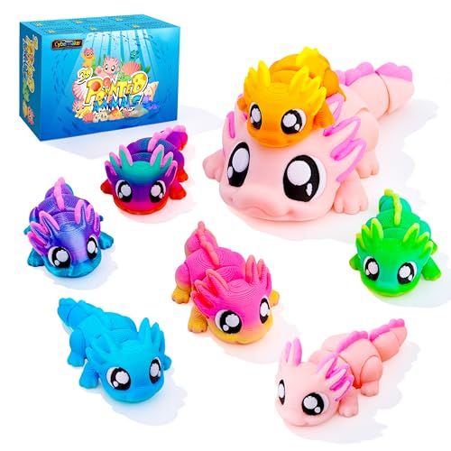 Axolotl 3D Printed Animal Toy, 8-Piece Family Set - style: 8P Upgrade Axolotl Anmials