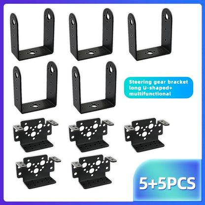 5Set Pan Tilt Servo Mount Bracket for MG995 MG996R S3003 U/L Shaped - style: 5 Sets Servo Bracket