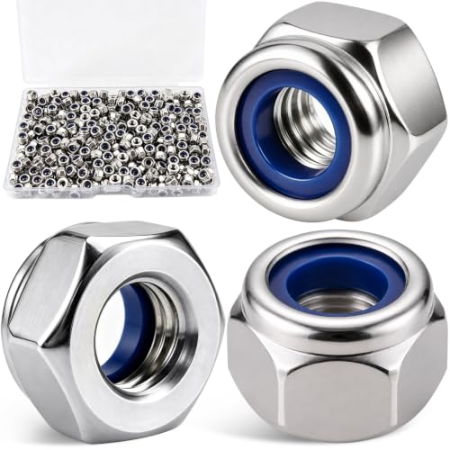M3-0.5 Lock Nut 330Pcs Stainless Steel Nylock Locking Nuts with Washer - size: locknut-M3 330pcs