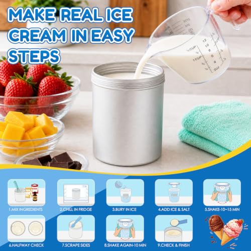 Real Ice Cream Maker Science Kit for Kids Age 5-12, STEM Educational Gift