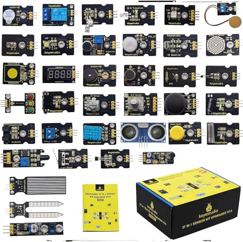 KEYESTUDIO 37 in 1 Box Sensors Kit + MEGA Sensor Shield for Arduino