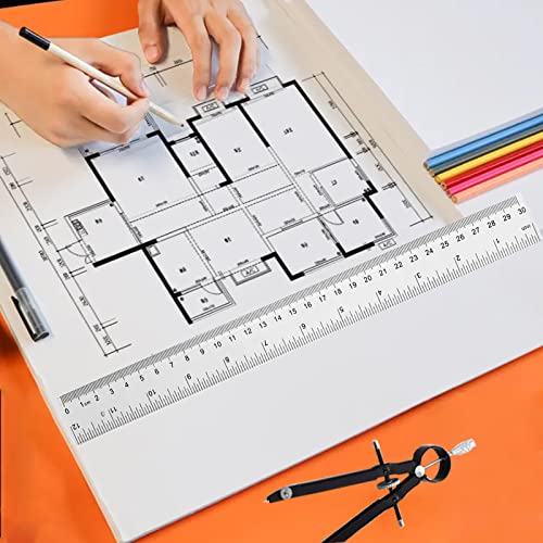 YYJ HOME Clear Plastic Ruler, 12 Inch, 3 Pack, Transparent, Acrylic, Plastic Construction