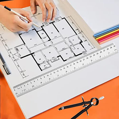 YYJ HOME Clear Plastic Ruler, 12 Inch, 3 Pack, Transparent, Acrylic, Plastic Construction