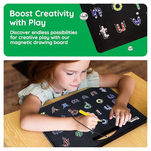 PicassoTiles 2-Pack Magnetic Drawing Board, Letter Board Freestyle STEM Toy - style: 2pk 4in1 Alphabets, Num& Free