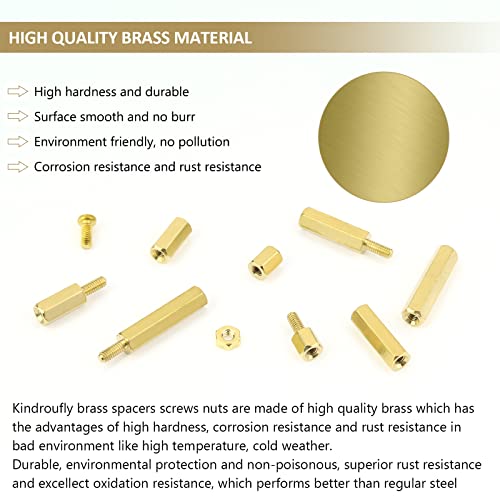 240 Pieces M2.5 Male Female Hex Brass Standoffs Spacers Screws Nuts Kit, Kindroufly Brass Standoffs Assortment Kit for PCB Motherboard - size: M2.5 Brass Standoffs