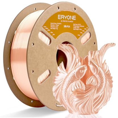 ERYONE Silk PLA Filament for 3D Printer 1.75mm +/- 0.03mm, Shiny Filament 1kg (2.1lbs)/Spool, Apricot - color: Silk Apricot, size: Silk Pla-1kg