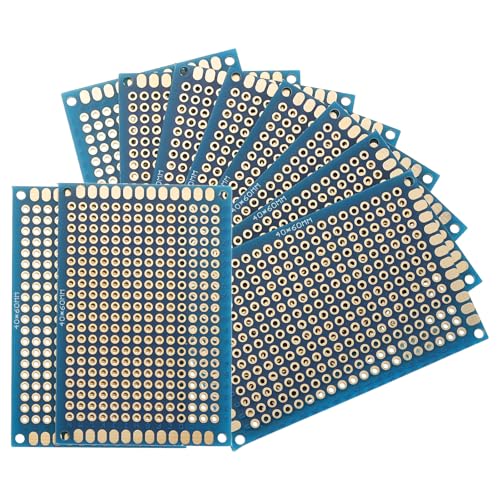 MECCANIXITY 10Pcs Solderable Breadboard, 2.36"x1.57" Double Sided Circuit Board Blue Gold-Plated PCB Board Small Prototype Board for DIY Electronics Projects Apply to Soldering Projects - color: Blue Gold-Plated, size: 2.36"x1.57"
