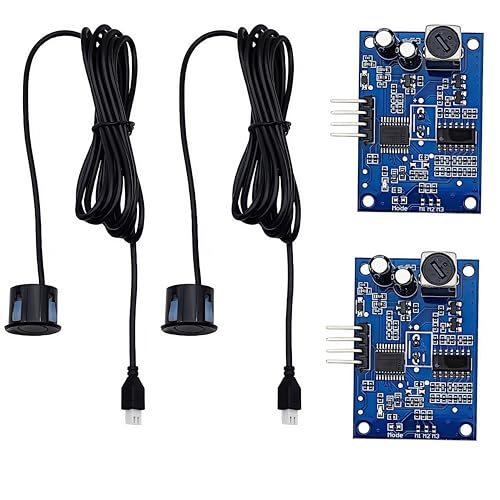 2PCS JSN-SR04T 23-500cm Integrated Ultrasonic Distance Measuring Sensor Transducer Module High Precision Waterproof Compatible with Arduino, MCU