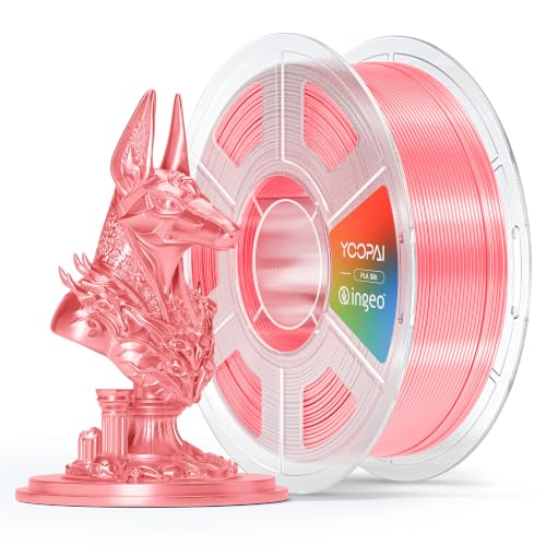 YOOPAI Pink Silk PLA Filament 1.75mm, Luxury Chrome-Like Mirror Shine, Premium Silk Smooth Finish, Reliable Consistent Printing 3D Printer Filament, 1kg Spool(2.2lbs) - color: B-silkpla-1kg-b-coralpink