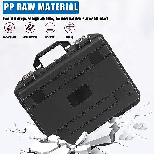 TORIBIO Hard Carrying Case with Foam, Shockproof Storage Box 16"x12"x4" - size: 16" x 12" x 4"