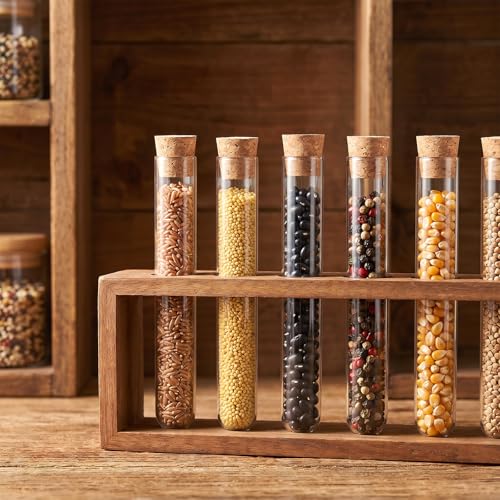 15 Pcs Clear Plastic Test Tubes with Cork Stoppers, 16 x 150mm 15ml