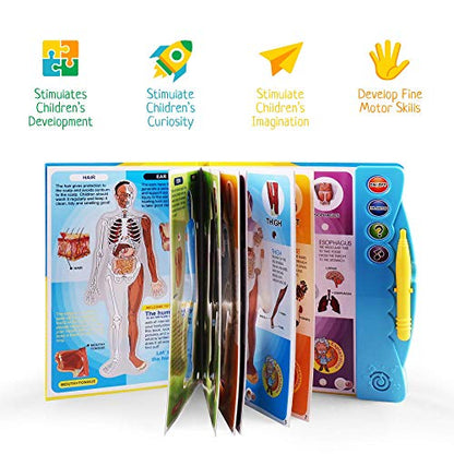 Human Body Book for Kids. Anatomy Guide for Kids with Illustrated and Voice Guide to Different Parts of Body. This Human Body Activity & Science Set Makes Learning Fun