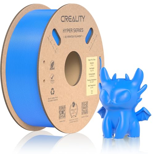 Official Creality Hyper PLA Filament 1.75mm, High Speed PLA 30-600mm/s 3D Printer Filament, Dimensional Accuracy +/-0.02mm, Fit Most FDM 3D Printers，1KG(2.2lbs) Spool Blue - color: Blue