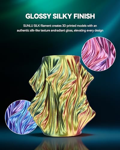 SUNLU Silk Quadruple Color PLA Filament, 1KG, (Gold Purple Red Blue) - color: Silk Pla Quadruple Color Gold Purple Red Blue