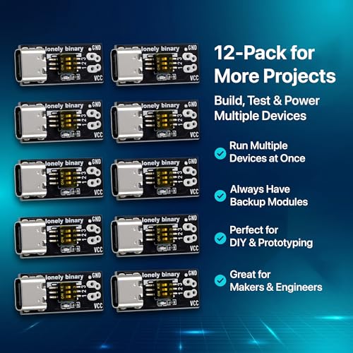 Lonely Binary 12-Pack USB-C PD Trigger 100W Decoy DIP 5-20V Screw Terminal