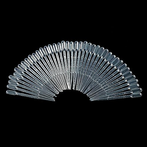 100x Disposable Pipettes 0.2/0.5/1/2/3/5ML Plastic Transfer Pipette Practical Pipettes Dropper for Science Experiments, 6.5cm