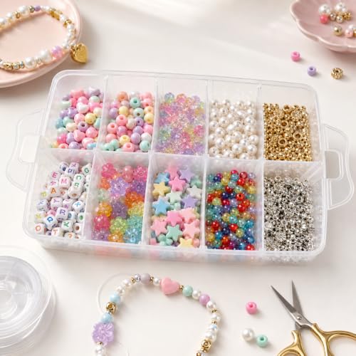 Guyuyii 3-Tier Bead Organizers and Storage with 30 Adjustable Compartments - color: white